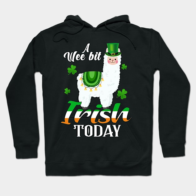 A Wee Bit Irish Today Llama St Patrick's Day Hoodie by Manonee